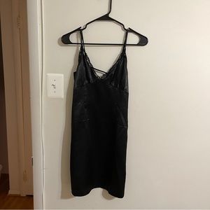 H&M black satin dress